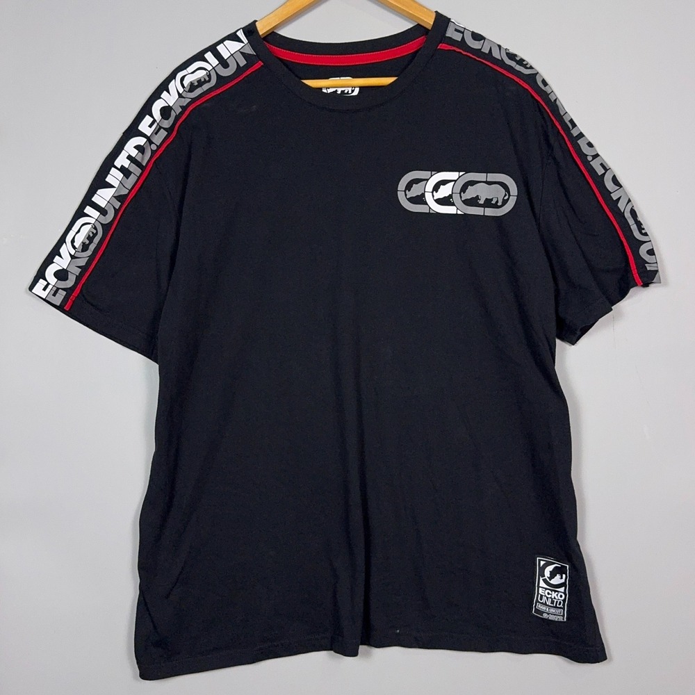 Ecko Unltd Graphic T Shirt Mens Size 2XL Cotton Blend Black Streetwear